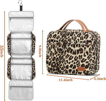 Bosidu Hanging Travel Toiletry Bag,Large Capacity Cosmetic Travel Toiletry Organizer for Women with 4 Compartments & 1 Sturdy Hook,Perfect for Travel/Daily Use/Christmas