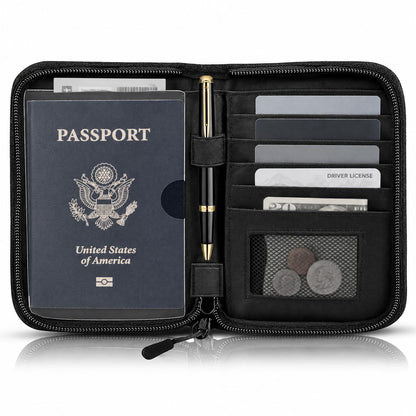 Passport Holder for Travel, RFID Blocking Wallet for Couples Men and Family