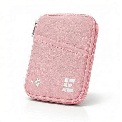 Zero Grid RFID Passport Holder for Passports & Cards, Zippered, Black