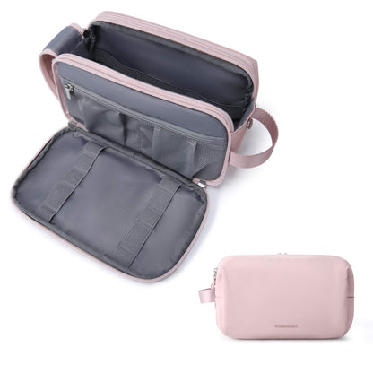 BAGSMART Toiletry Bag for Men, Travel Toiletry Organizer Dopp Kit Water-resistant Shaving Bag for Toiletries Accessories, Door Room Essentials,Black-basic
