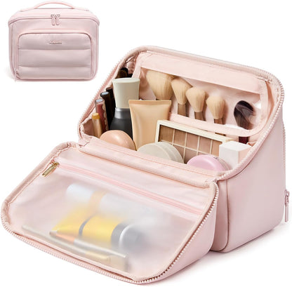 LOVEVOOK Travel Makeup Bag for Women, Puffy Toiletry Bag for Traveling