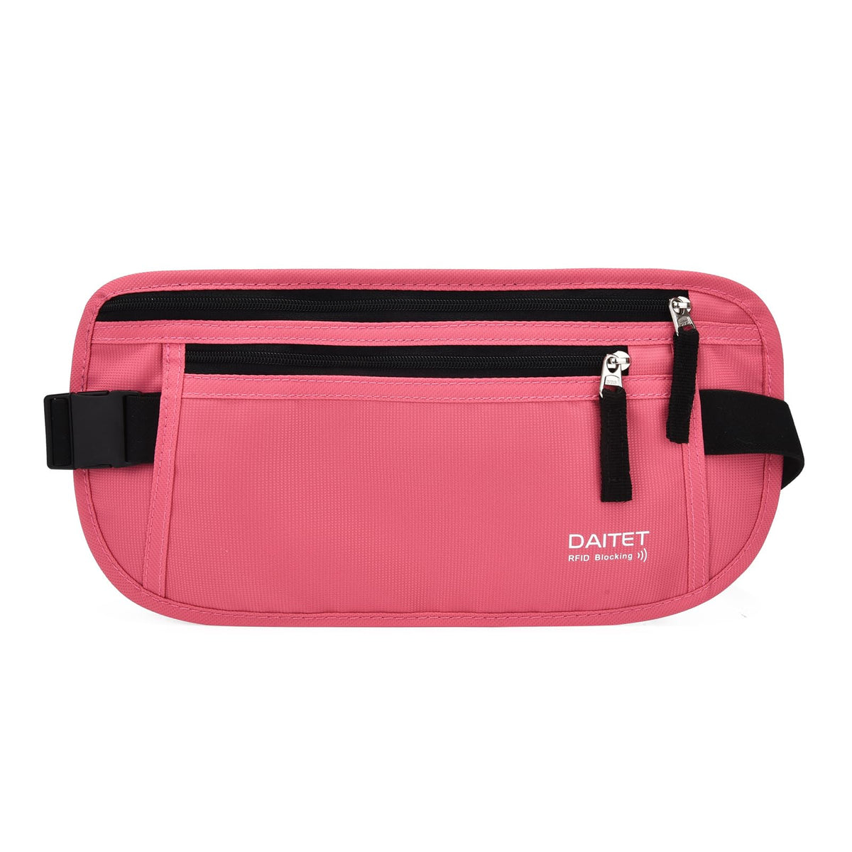 Money Belt - Passport Holder Secure Hidden Travel Wallet with RFID Blocking, Undercover Fanny Pack (Black)