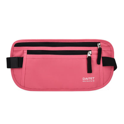 Money Belt - Passport Holder Secure Hidden Travel Wallet with RFID Blocking, Undercover Fanny Pack (Black)