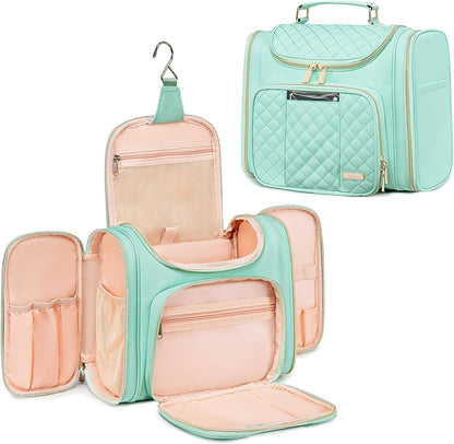 Tealari Large Toiletry Bag for Women Men,Bathroom Bag,Water Resistant Shower Bag,Makeup Bag,Toiletry Bags for Traveling,Hanging Toiletry Bag with Transparent Waterproof Phone Pocket (Green)