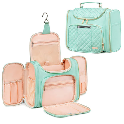 Tealari Large Toiletry Bag for Women Men,Bathroom Bag,Water Resistant Shower Bag,Makeup Bag,Toiletry Bags for Traveling,Hanging Toiletry Bag with Transparent Waterproof Phone Pocket (Green)