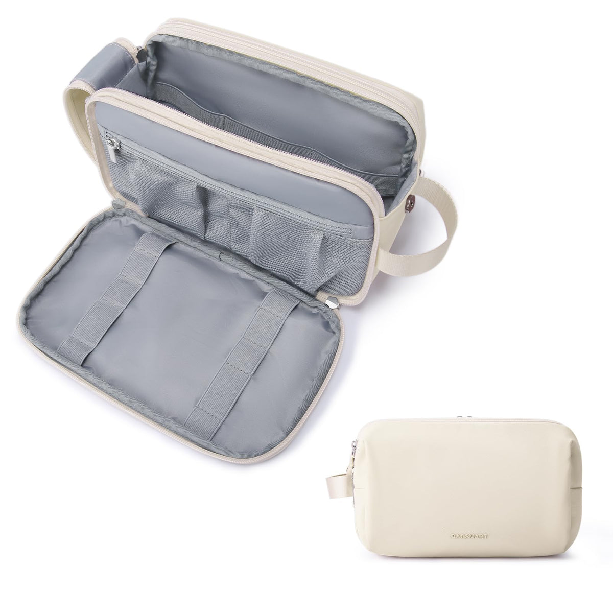 BAGSMART Toiletry Bag for Men, Travel Toiletry Organizer Dopp Kit Water-resistant Shaving Bag for Toiletries Accessories, Door Room Essentials,Green-medium
