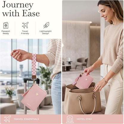 wakawaga Passport Holder For Travel For Women With Detachable Wrist Strap