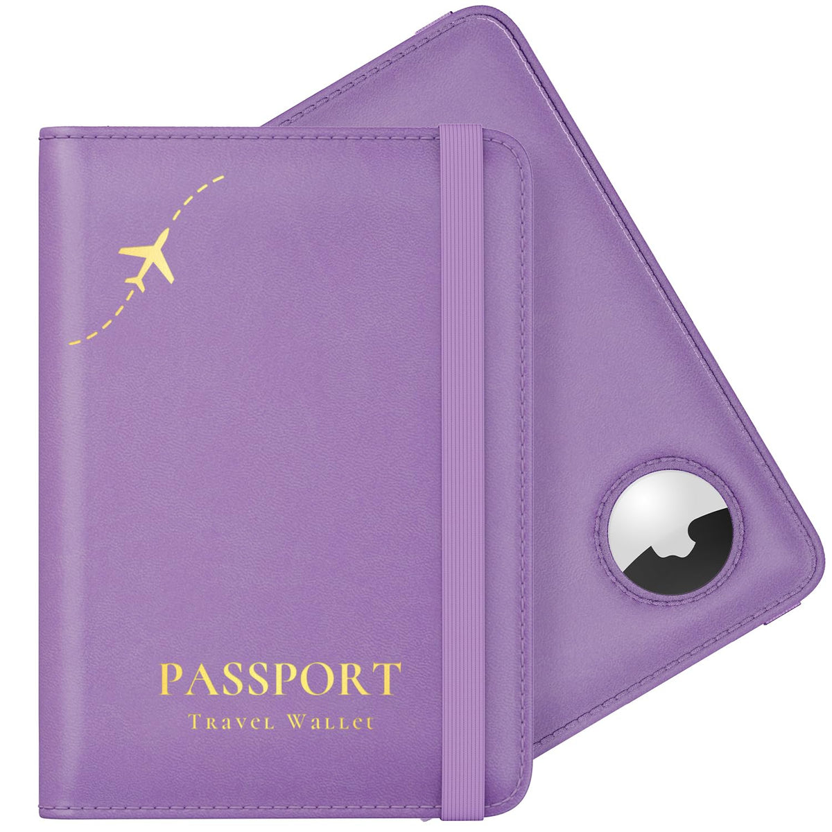 Stouchi Passport Holder with AirTag Slot– Slim RFID Travel Wallet