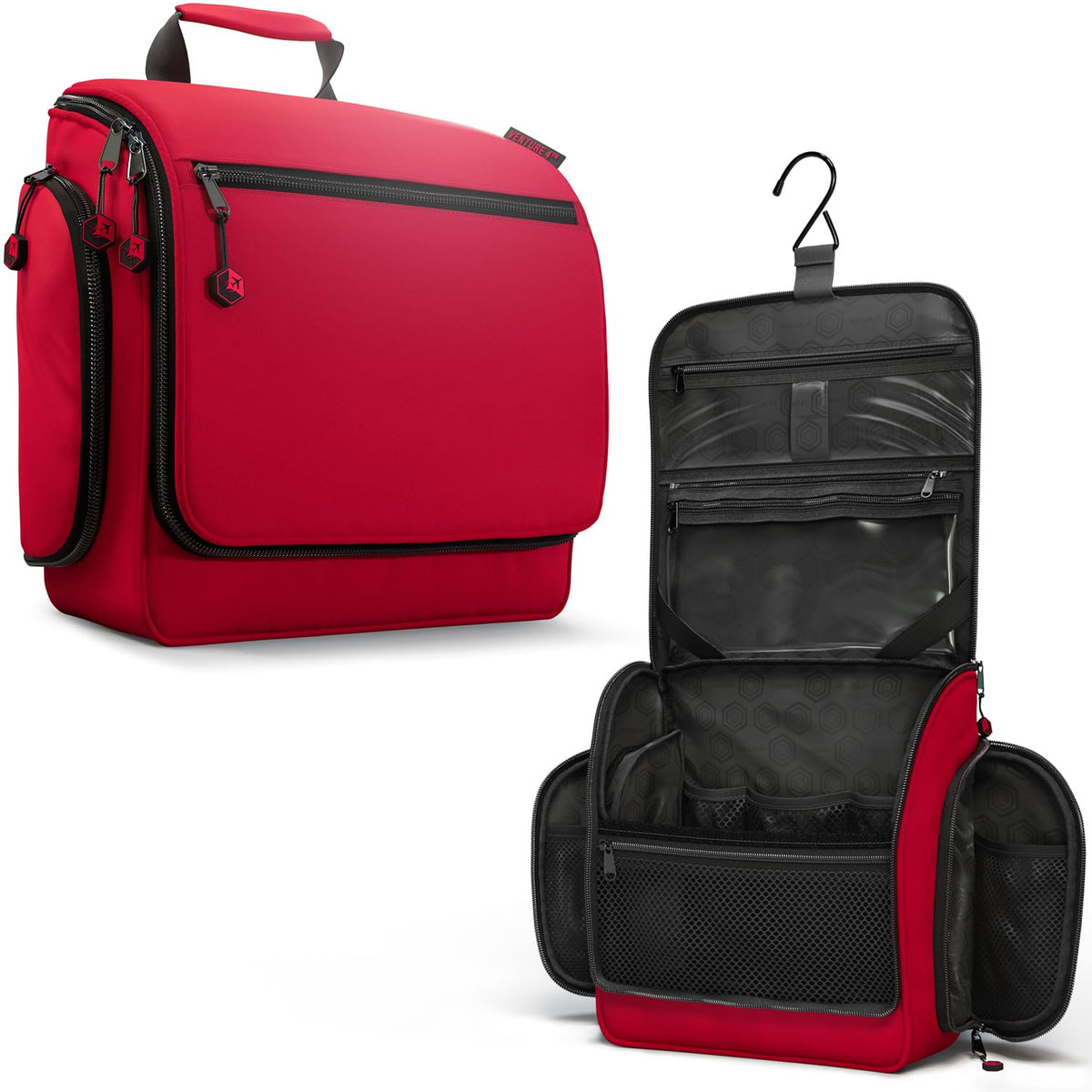 VENTURE 4TH Hanging Travel Toiletry Bag, 18 Compartments - Black