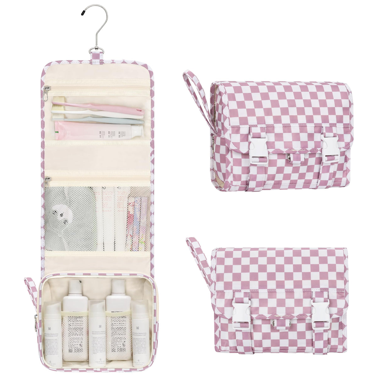 Relavel Hanging Toiletry Bag for Men Women, Water-Resistant Toiletries Bag