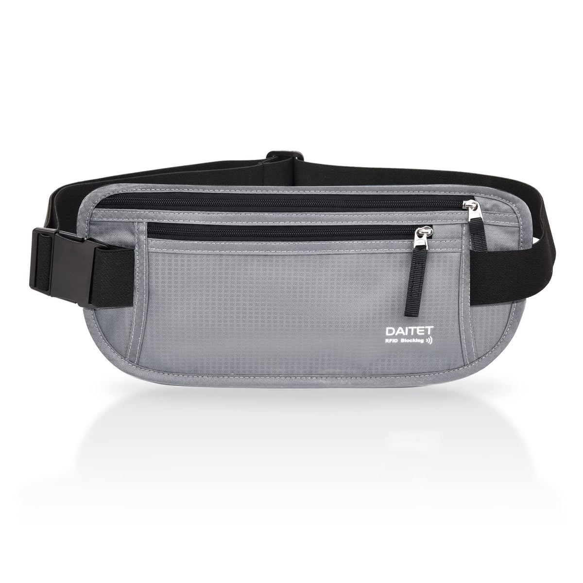 Money Belt - Passport Holder Secure Hidden Travel Wallet with RFID Blocking, Undercover Fanny Pack (Black)