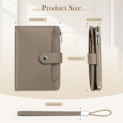 Dadanism RFID Blocking Passport Holder Travel Wallet for Women, Khaki Brown