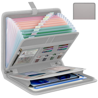 Fireproof Accordion File Organizer, Expanding File Folder with 13 Pockets
