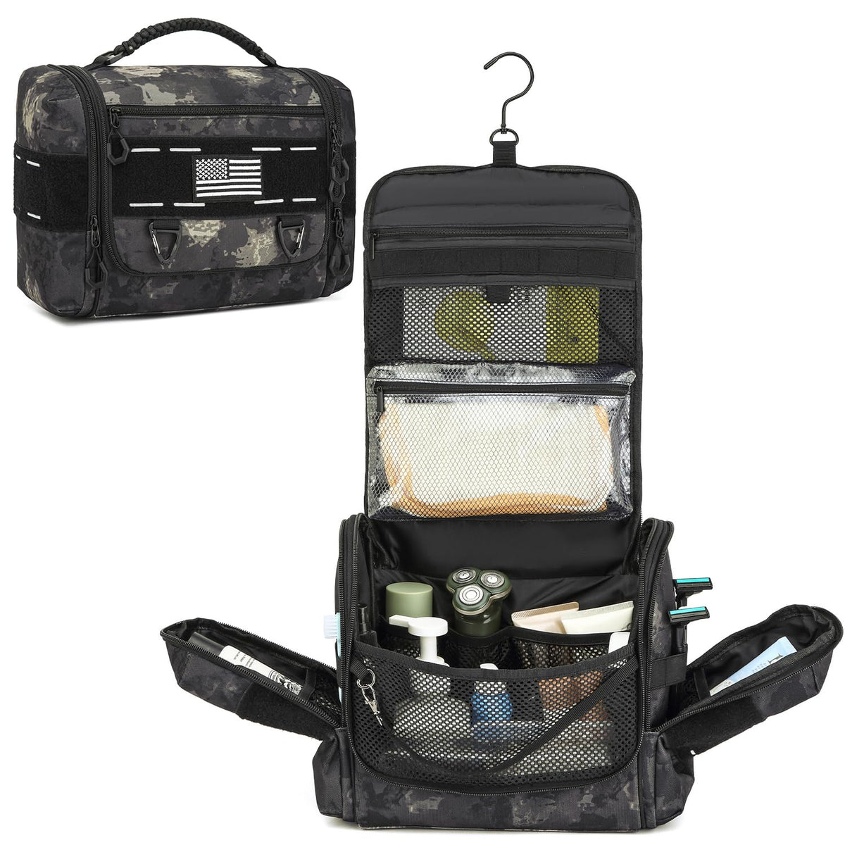 Tactical Toiletry Bag for Men, Hanging Travel Toiletry Bag Men Dropp Kit
