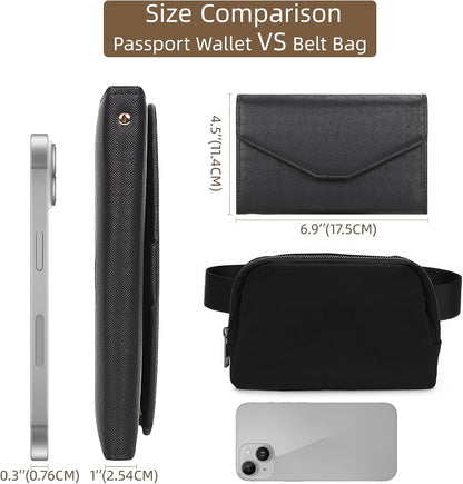 ZOPPEN Passport Holder Travel Wallet Organizer for Women,Black