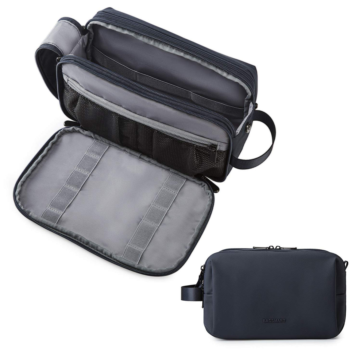 BAGSMART Toiletry Bag for Men, Travel Toiletry Organizer Dopp Kit Water-resistant Shaving Bag for Toiletries Accessories, Door Room Essentials,Green-medium