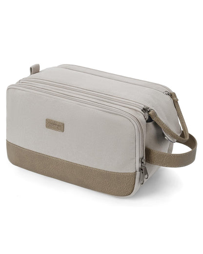 WANDF Travel Toiletry Bag for Men, Canvas Shaving Dopp Kit