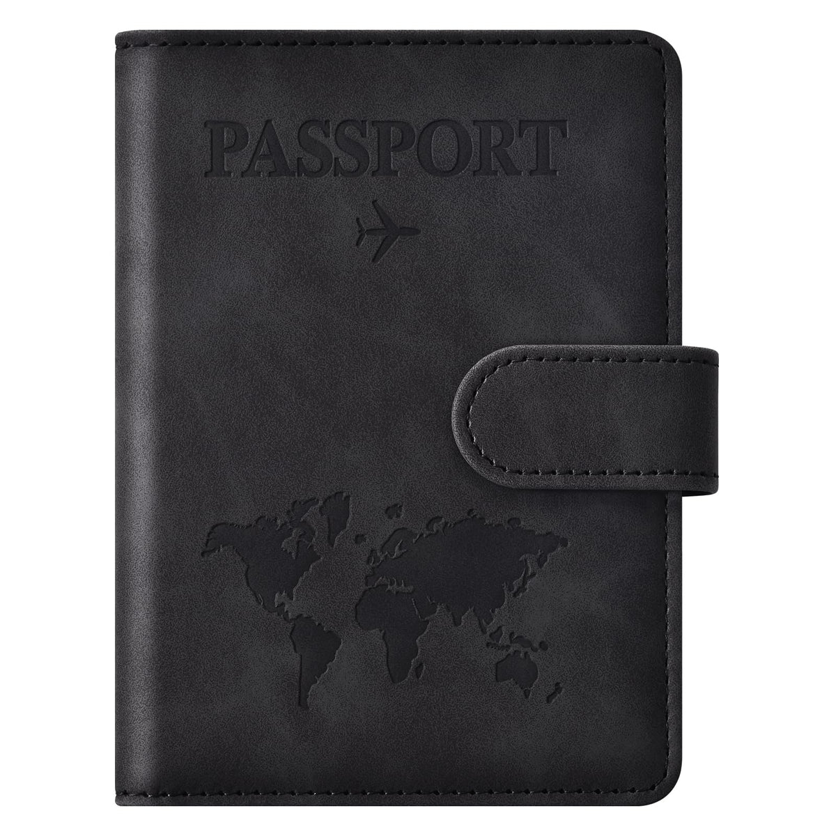 Eoehro Passport Holder for Travel Essentials, Passport Wallet Cover Case for Travel Must Haves Accessories,Passport Book Holders for Women and Men(black)