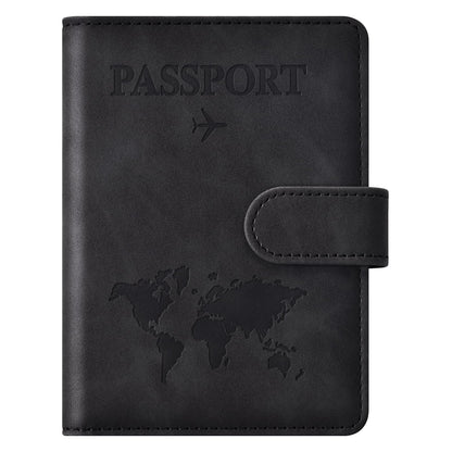Eoehro Passport Holder for Travel Essentials, Passport Wallet Cover Case for Travel Must Haves Accessories,Passport Book Holders for Women and Men(black)