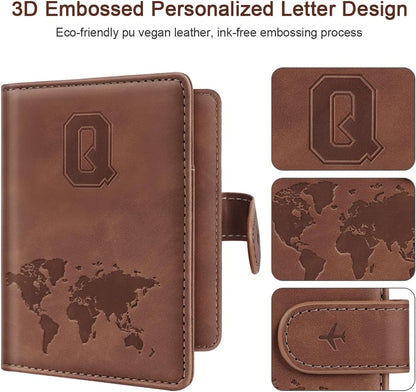 Passport Holder Wallet Cover Personalized Initial Travel Essentials