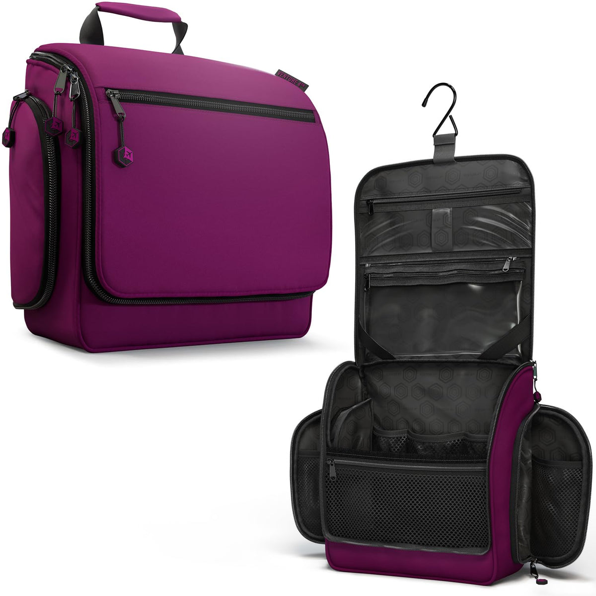 VENTURE 4TH Hanging Travel Toiletry Bag, 18 Compartments - Black