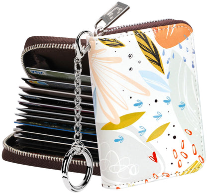 FurArt Zipper Wallet Women RFID Credit Card Holder keychain Wallet