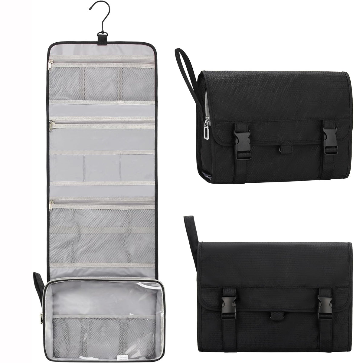 Relavel Small Hanging Toiletry Bag for Women, Floral Hanging Organizer