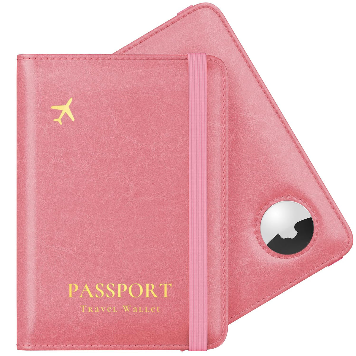 Stouchi Passport Holder with AirTag Slot– Slim RFID Travel Wallet