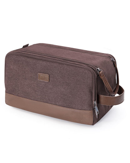 WANDF Travel Toiletry Bag for Men, Canvas Shaving Dopp Kit