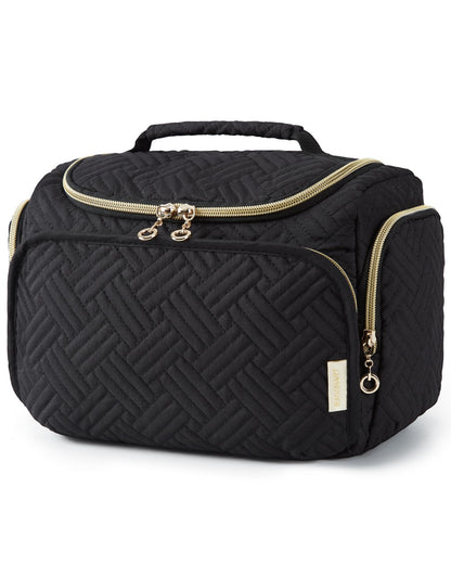 BAGSMART Travel Toiletry Bag for Women, Cosmetic Bag Makeup Bag Organizer with Handle, Travel Bag for Toiletries, Travel Accessories, Full Sized Container
