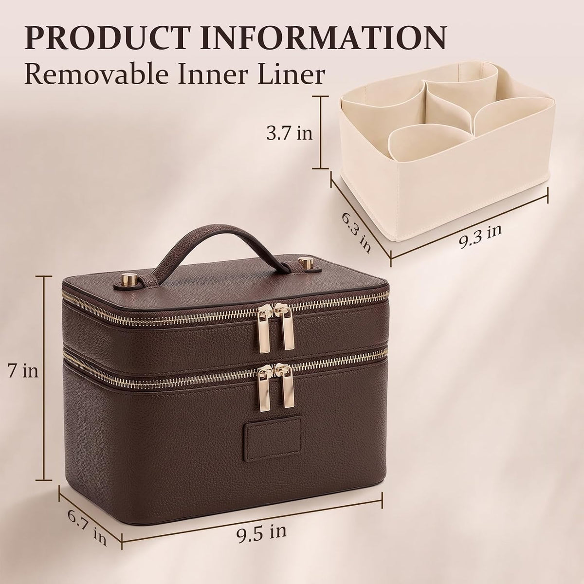 Makeup Bag for Women, Large Capacity Travel Organizer