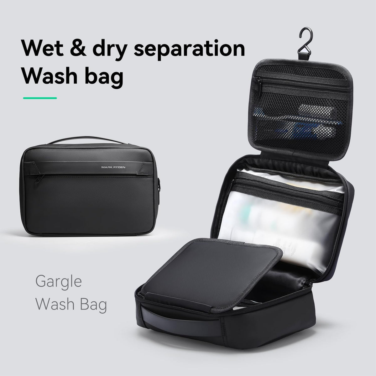 MARK RYDEN Hanging Toiletry Bag for Men, Travel Toiletry Organizer Dopp Kit
