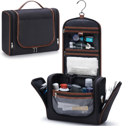 ZAHNI Toiletry Bag for Men, Large Hanging Travel Toiletry Bag, Black