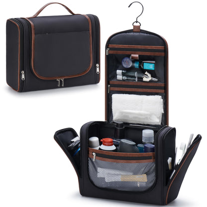 ZAHNI Toiletry Bag for Men, Large Hanging Travel Toiletry Bag, Black