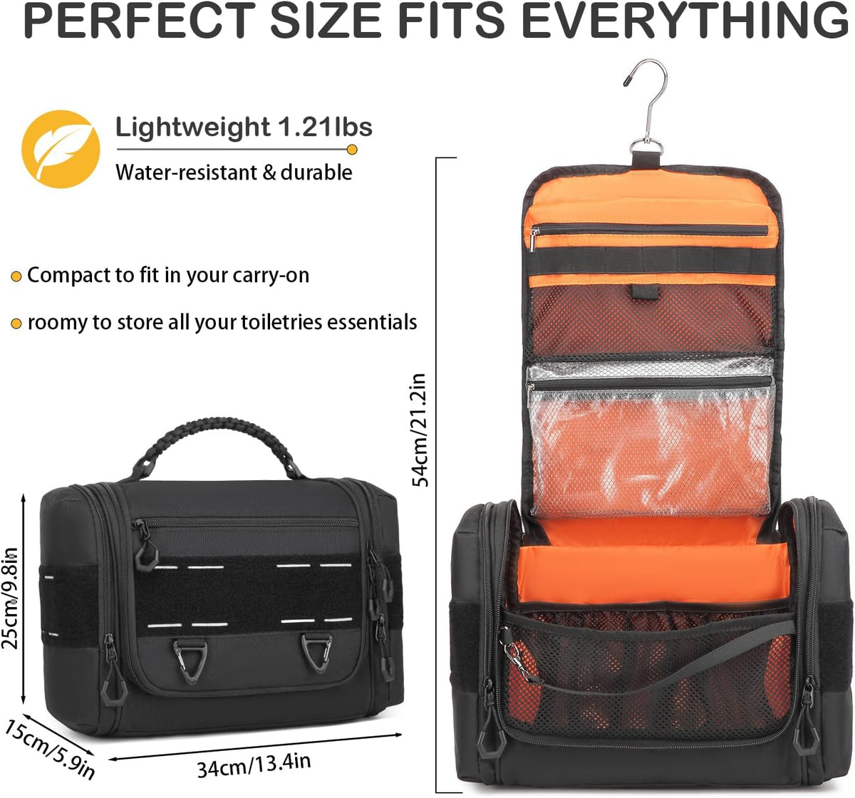 Tactical Toiletry Bag for Men, Hanging Travel Toiletry Bag Men Dropp Kit