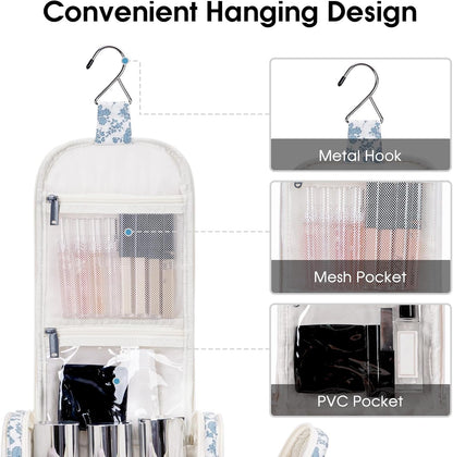 Narwey Hanging Toiletry Bag for Women Travel Makeup Bag Organizer Toiletries Bag for Cosmetics Essentials Accessories
