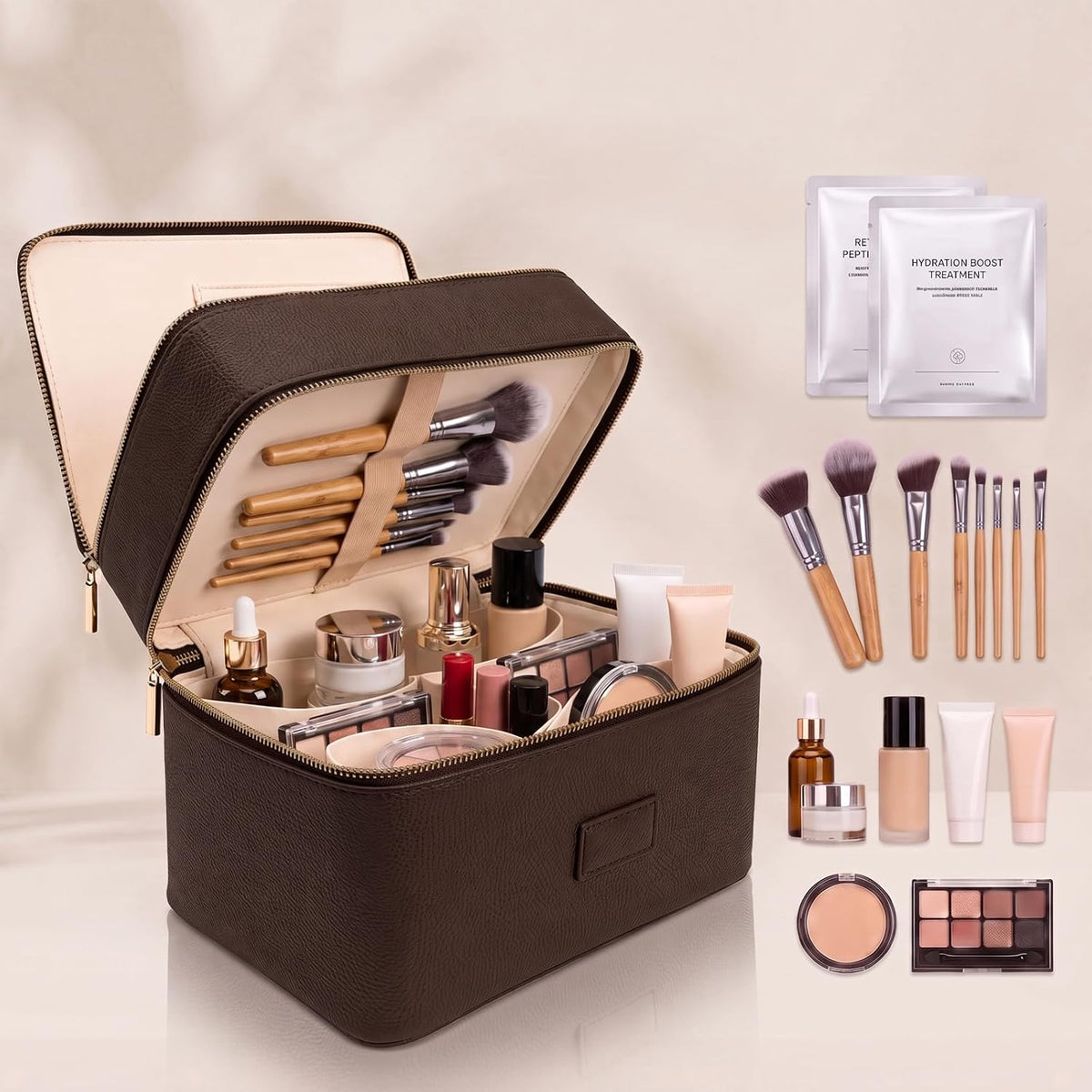 Makeup Bag for Women, Large Capacity Travel Organizer