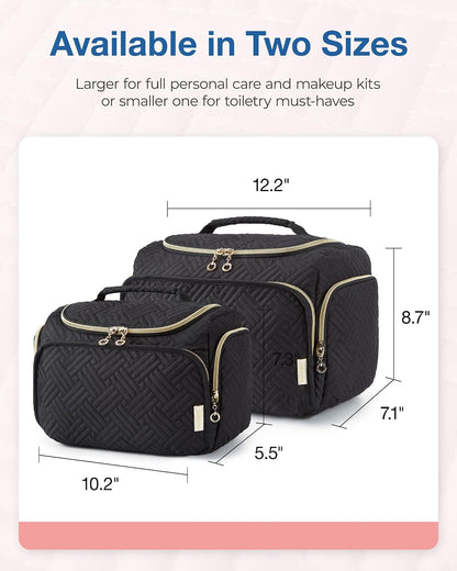 BAGSMART Travel Toiletry Bag for Women, Cosmetic Bag Makeup Bag Organizer with Handle, Travel Bag for Toiletries, Travel Accessories, Full Sized Container