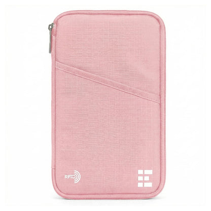 Zero Grid RFID Passport Holder for Passports & Cards, Zippered, Black