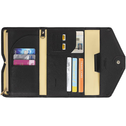 ZOPPEN Passport Holder Travel Wallet Organizer for Women,Black
