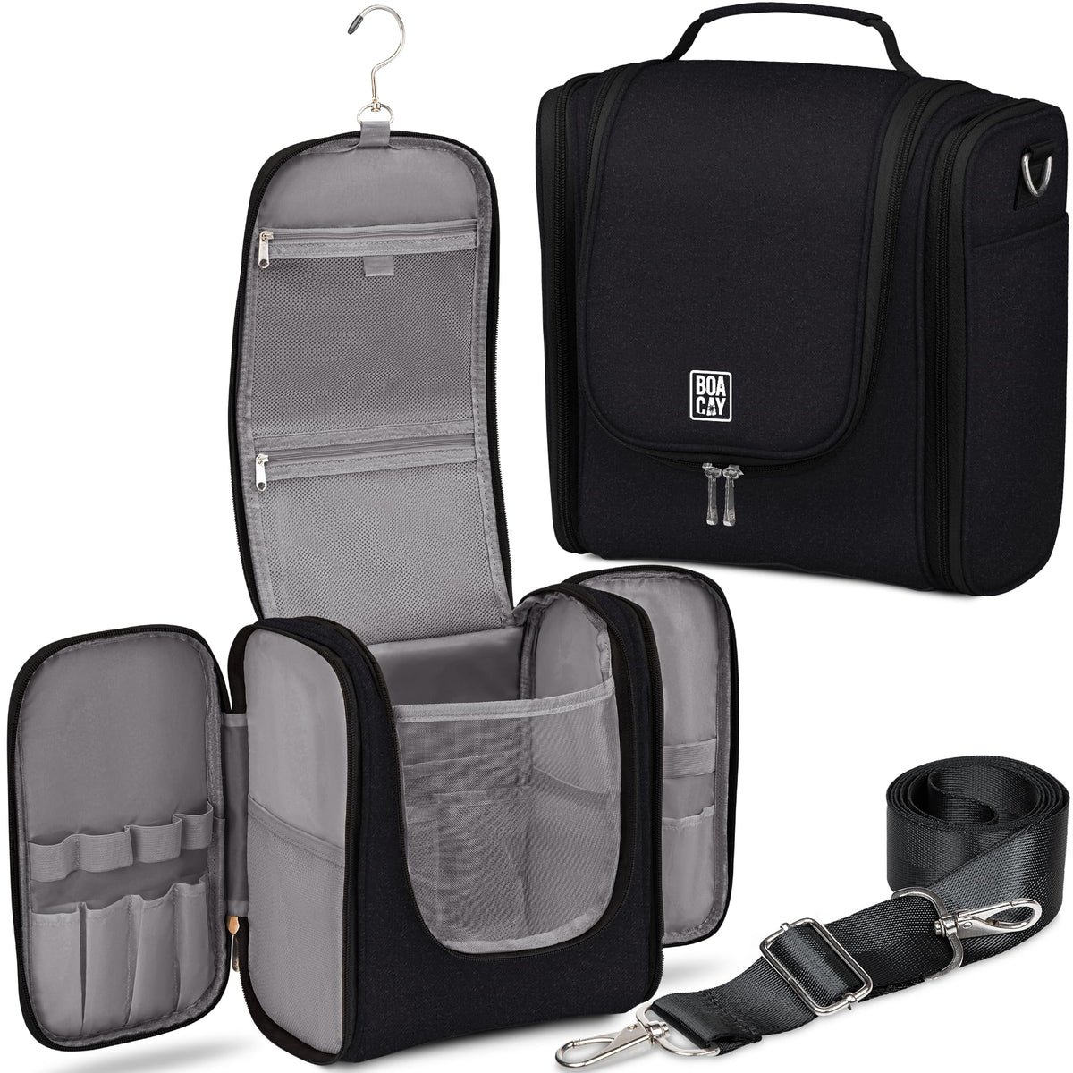 BOACAY Extra Large Hanging Travel Toiletry Bag for Women and Men, Makeup Bag