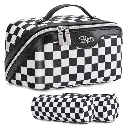 BOYATU Travel Makeup Bag Cosmetic Bags for Women: 3-Piece Make up Bag Set