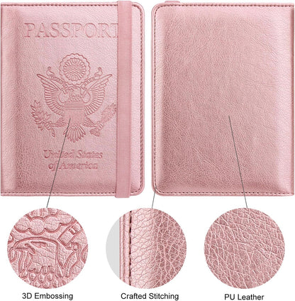 WALNEW Passport Holder for Travel, RFID Blocking Passport Wallet & Cover