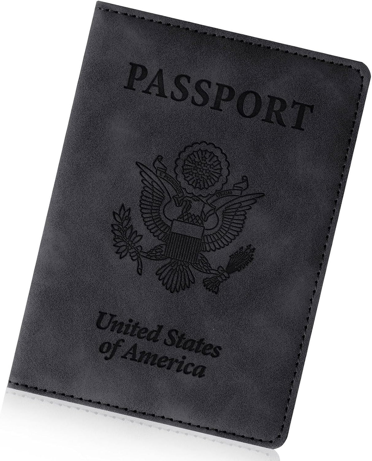 Passport Holder for Travel Essentials, RFID Blocking Passport Cover Wallet Card Case for Women and Men, PU Leather, Black