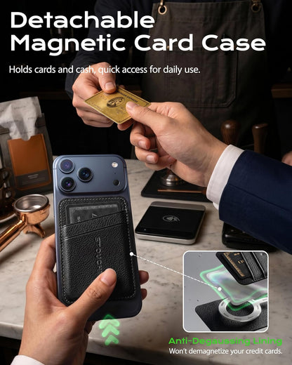 Top-Grain Leather Passport Holder for Travel with AirTag Slot RFID Blocking