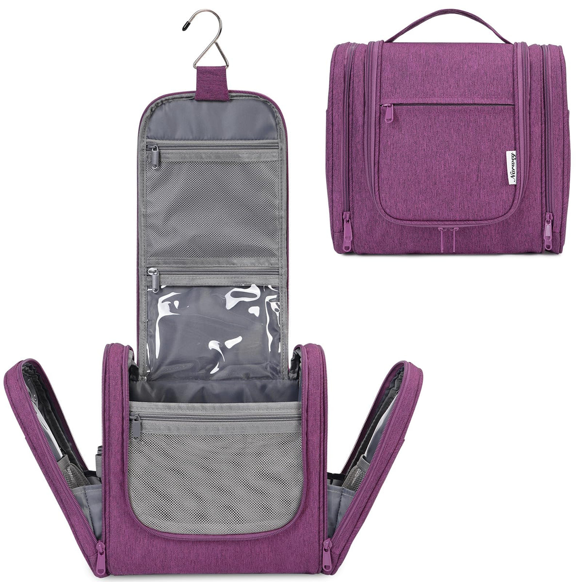 Narwey Hanging Toiletry Bag for Women Travel Makeup Bag Organizer Toiletries Bag for Cosmetics Essentials Accessories