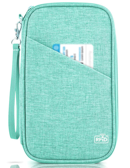 TOPBAG Passport Holder Family, Women Rfid Blocking Passport Wallet, Travel Document Organizer for Premium Wallets, Waterproof Passport Holders Bag for Women & Men Traveling, Credit Cards Case