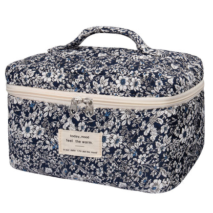 Gosect Large Makeup Bag, Cute Cosmetic Bag for Women Girls, Floral Coquette Aesthetic Toiletry Bag, Travel Make Up Organizer Bag (BDLH)