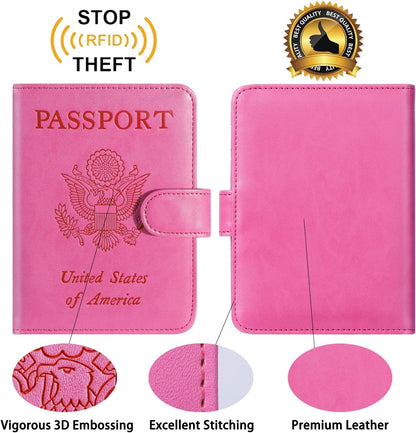 Passport Holder Cover Wallet RFID Blocking, Travel Essentials