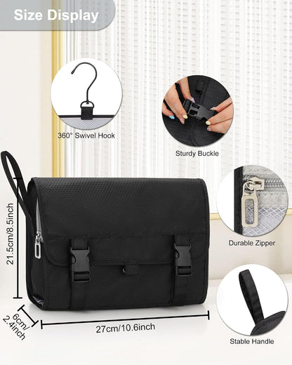 Relavel Hanging Toiletry Bag for Men Women, Water-Resistant Toiletries Bag
